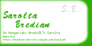 sarolta bredian business card